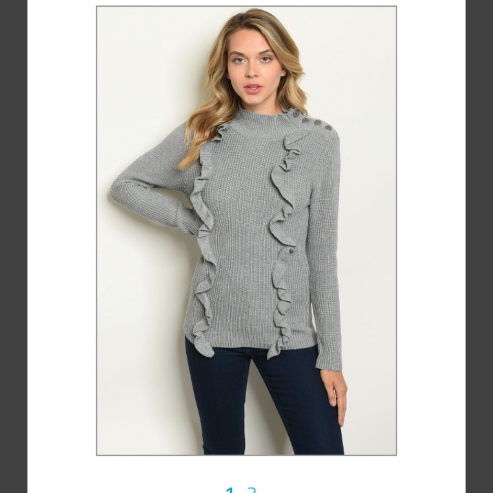 SALE😍Grey Ruffle Sweater